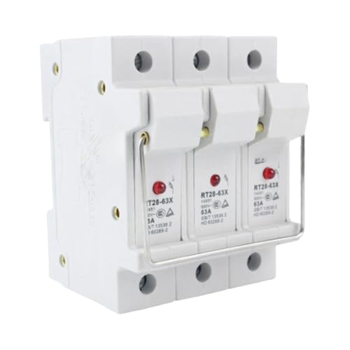 Base de fusible RT28-63X 3P sur rail DIN avec indicateur lumineux