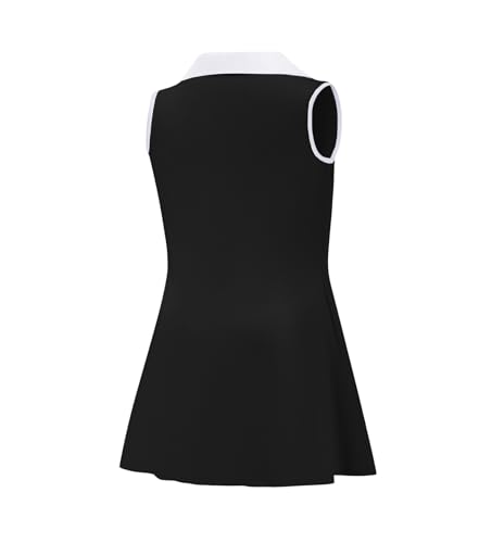 Girls Tennis Dress Golf Outfit Sleeveless V Neck Workout Athletic Dresses Skirt with Shorts Pockets2