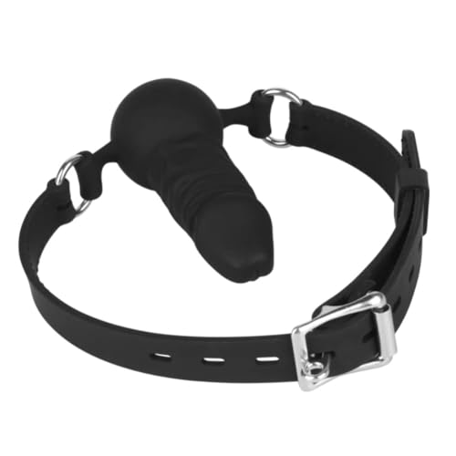 FST Silicone Realistic Dildo Gag with Ball Adjustable Strap on Mouth Gag for SM