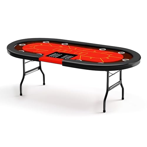 COLOR TREE 84 Red Poker Table