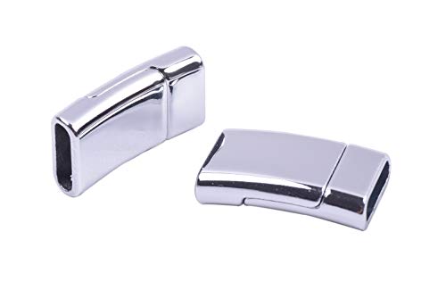 KONMAY 5 Stücke 12x3,5mm Flacher Magnetverschluss aus Zinklegierung, Rhodium Cover