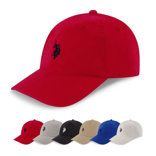Image of U.S. Polo Assn. Baseball Cap, 100% Cotton Adjustable Dad Hat with Small Pony Logo