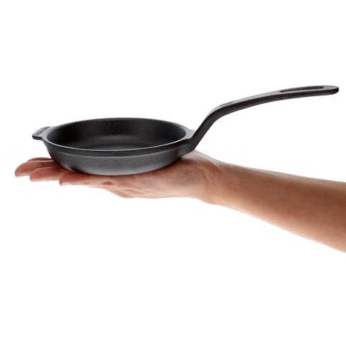 Victoria 4-Inch Cast Iron Skillet, Pre-Seasoned Cast Iron Frying Pan with Long Handle, Made in...