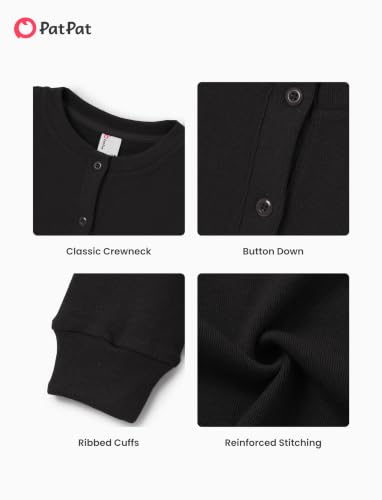 Image of PATPAT Girls Cardigan Sweater Knit Long Sleeve School Plain Tops 4-12Y