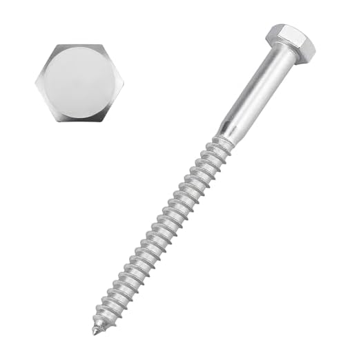 3/8" x 4-1/2" Hex Head Lag Screws Bolts for Wood, 304 Stainless Steel 18-8, Heavy Duty Lag Bolts, Hexagon Head Wood Deck Screws 8 PCS