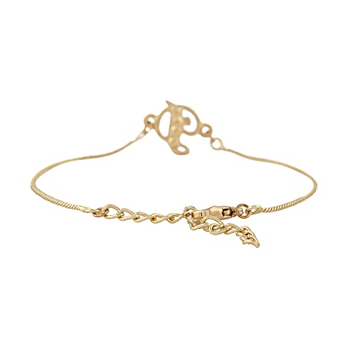 D Initials Bracelet With Crystals For Women