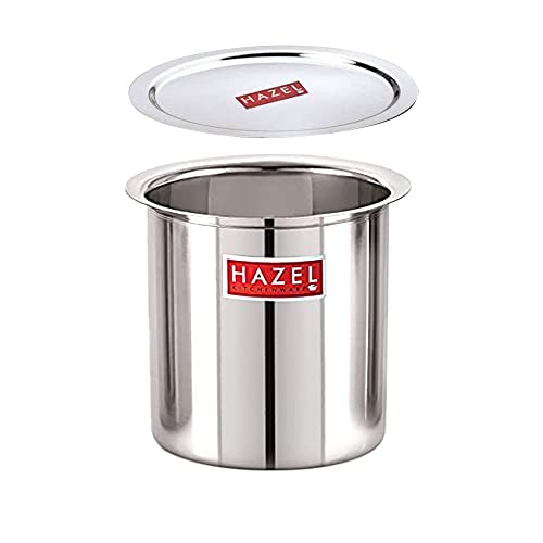 Image of HAZEL Steel Milk Pot with Lid|1800 ml Stainless Steel Milk Boiler Container|Milk Boiling Vessel Gunj for Kitchen, 2 count, Silver