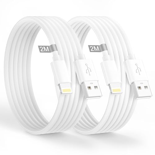 iPhone Charger Cable 2M 2Pack[Apple MFi Certified],USB to Lightning Cable 2M Long iPhone Cable Fast Charging iPhone USB Cable iPhone Charging Cable Lead Wire for iPhone 14/13/12/11 Pro Max/XS/8/7/iPad