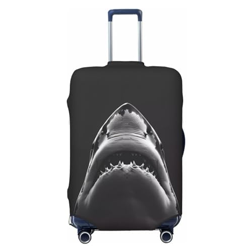 Black And White Shark Luggage Cover Protector Anti-Scratch Washable Fits 18-32 Inch Luggage-X-Large