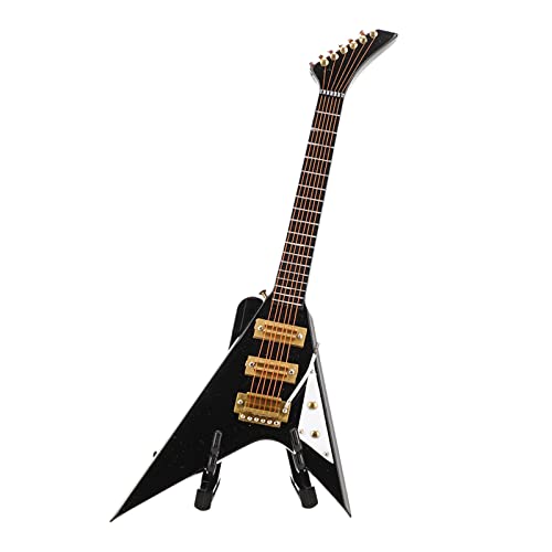 Guitare électrique Miniature simulée en Bois de 7,3 Pouces, modèle de Mini Guitare Noire exquise avec boîte de Rangement… - Les Beatles, Paul McCartney, John Lennon, RIngo Starr, George Harrison Guitare électrique Miniature simulée en Bois de 7,3 Pouces, modèle de Mini Guitare Noire exquise avec boîte de Rangement…