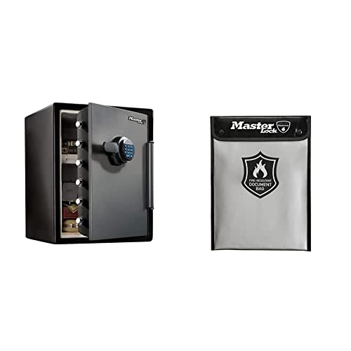 Master Lock Coffre Fort et Porte Documents Anti feu LFW205FYC + FBWLZ0EURHRO, Ignifuge et Etanche, 56.5 L