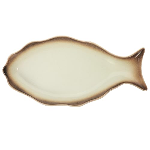 Angoily Assiette à Poisson Céramique Plateau à Dessert Apéritif Décor Poisson pour Maison