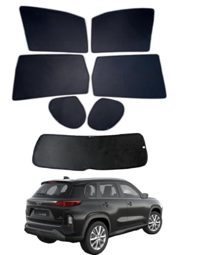 Image of Premium Car Sunshade Fix Type Non-Magnetic Curtain with Rear Dicky Curtain Set of 7pc for Hyryder