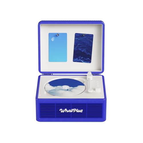 Image of CD Player with Bluetooth Speaker, High-Fidelity Sound, App-Controlled, Magnetic Display for Photos & Pins, Retro Desktop Music Player, Gift for Music Lovers (Dark Blue)