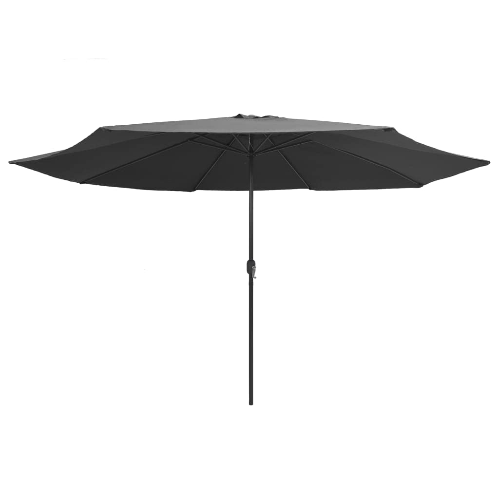 Parasol ogrodowy, parasol przeciwsłoneczny, baldachim do ogrodu, na zewnątrz, na patio, z metalowym słupkiem, 390 cm, antracytowy