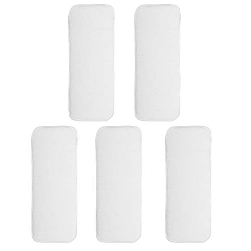 Kawaii Adult Diaper Liner Booster Pad Insert, Highly Absorbent Reusable Cloth Diaper Pads, Oversize 4-Layer (19 x 7.5) Pack of 5