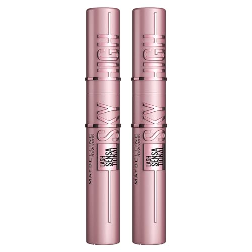 Maybelline New York Black Mascara for Extremely Long Eyelashes Lash Sensational Sky High Mascara, Black, Duo Bundle