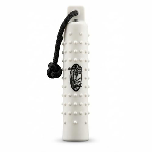 HuntEmUp 2 Plastic Dog Training Bumper Knobby Retrieving Dummy for Retriever & Hunting Dog Training Floating Water Training Dummy White (1 Pack)