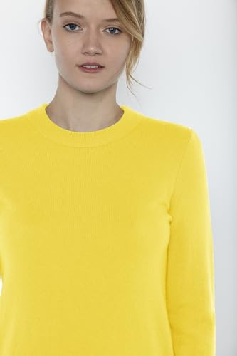 Image of JENNIE LIU Women's 100% Pure Cashmere Crew Neck Sweater, Tight Knit Cozy Soft Hand Washable Long Sleeve Pullover