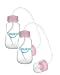 Tinukim Hands Free Baby Bottle – Anti-Colic Nursing System, 4 Ounce (Set of 2 - Pink)