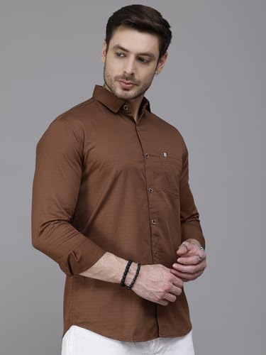 Image of Majestic Man Comfort Slim Fit Solid Pure Cotton Casual Shirt