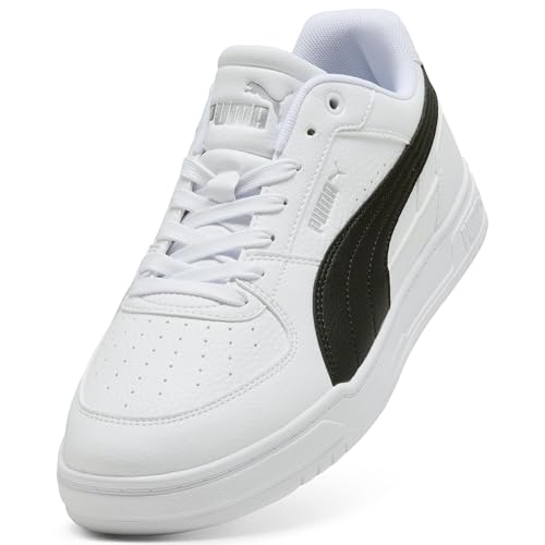 PUMA Baskets Unisexes CAVEN III, Blanc, Noir, Argent, 41 EU, White Black Silver, 42 EU