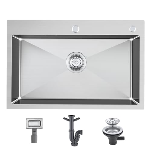 MATERIALI E LAVORAZIONE DI ALTA QUALITÀ: questo lavello da cucina KEOKBON è realizzato in acciaio inossidabile di alta qualità, realizzato a mano da artigiani qualificati per ottenere una superficie più fine e una consistenza di prima classe. È resistente al calore e alla corrosione e gode di una lunga durata. La superficie satinata robusta e facile da pulire si adatta alla maggior parte degli elettrodomestici da cucina
