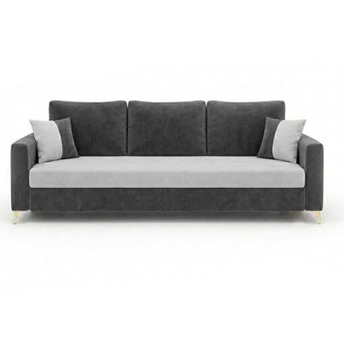 Image of Classiq Rich 5 Seater L Shape Sofa Set with Movable Ottoman | Flexible Layout | Spacious Soft Touch Seating | Designer Sofa for Living Room (Dark Grey & Light Grey)