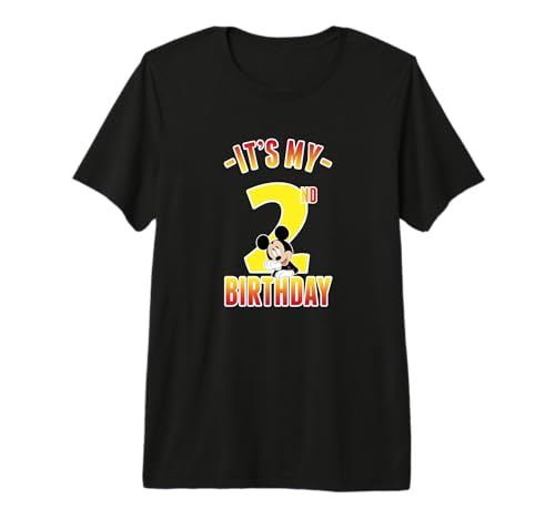 T-shirt premium Mickey Mouse 2 ans haut anniversaire dégradé de qualité