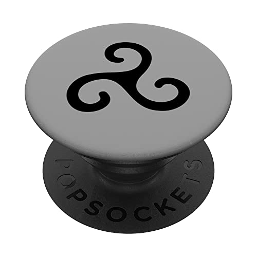 Triskele nordic triple spiral ancient spiritual Irish symbol PopSockets Swappable PopGrip, Black