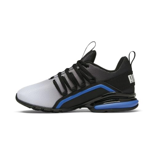 Image of PUMA Kids Boys Axelion Mesh Printed Fade Lace Up Sneakers Shoes Casual - Black, White