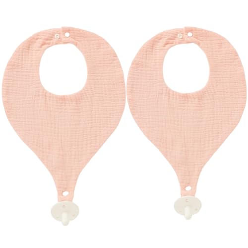 TongTongBBCare Baby Bandana Drool Bibs 2 Pack 100% Organic Cotton for boys girls and unisex, Absorbent Soft with detachable teether(pink)