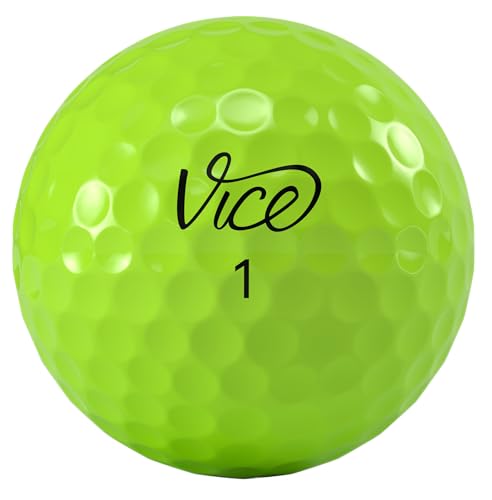 VICE Golf PRO Plus 2020 | 12 Golf Balls | Features: 4-Piece cast Urethane, Maximum Distance, Reduced Driver Spin | More Colors: NEON RED, White | Profile: Designed for Advanced Golfers