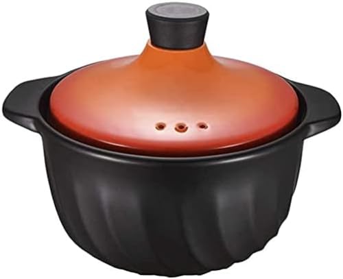 Cazuela de cerámica, Olla de Barro, Olla de Barro para guisar, ollas de Barro con Tapa, Resistencia a Altas temperaturas y Buena Capacidad de Almacenamiento de Calor.