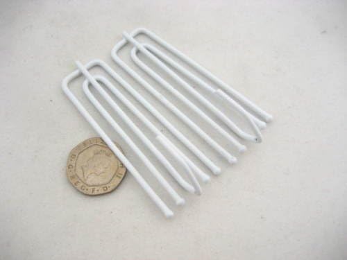 White Pinch Pleat Prong Curtain Hooks Pins Galvanised Curtain Tape Hooks Pins Metal Drapery Pin Hooks for Windows Curtains Door Curtain and Shower Curtain Pack of 20 - Image 3