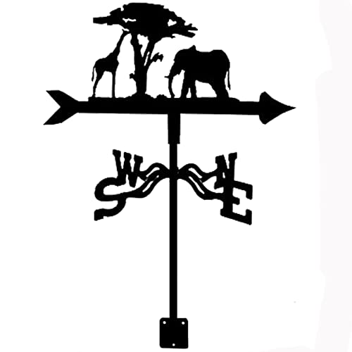 Indicateur de direction du vent girafe éléphant pour décorer un piquet de ferme