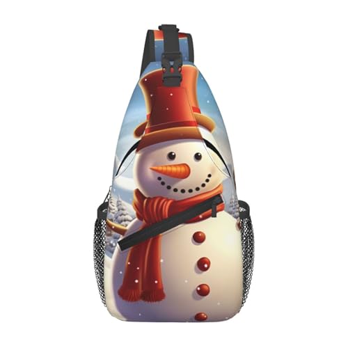 Bolso Sling para hombre y mujer negro con diseño caricatura