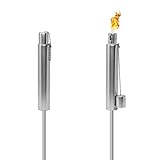 Matney Stainless Steel Torches – 5 ft Outdoor Oil Torch Lamp for Citronella - Garden, Lawn, Backyard Parties – Includes Fiberglass Wick and Snuffer Cap - Set of 2 (11.5 oz)