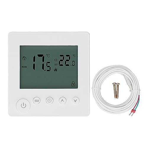 Thermostat Intelligent WiFi, Thermostat de Contrôle de Température 4500 W, Thermostat Numérique Haute Puissance (WHITE)