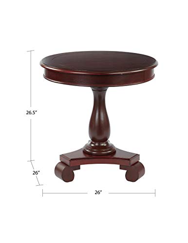 Osp Home Furnishings Avalon Hand Painted Round Accent Table, Antique Grey #TOP1