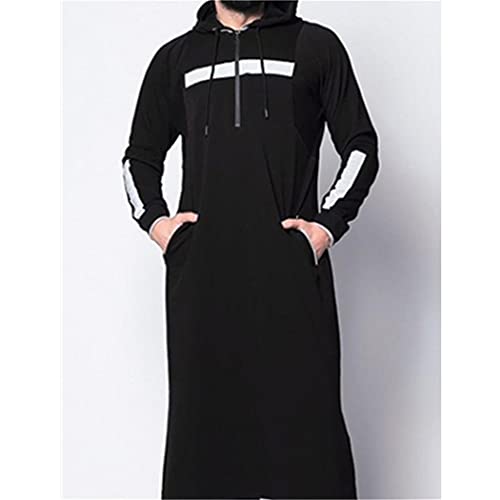 Muslim Saudi Arabia Abaya Mens Jubba Thobe Islamic Winter Dubai Long Robes Kaftan Sweater4