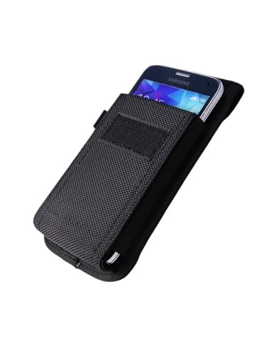 Bolsa para celular com coldre de nylon compatível com Galaxy S23 Ultra S22 Ultra A14 A13 Moto G Stylus G Play 2023 G Power 5G Edge+ Pixel 7 Pro TCL OnePlus, preto – XXXL