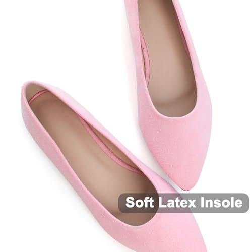 Image of Dear Time Women's Pointed Toe Ballet Flats Simple Casual Office Work Flats Slip-on Comfortable Shoes