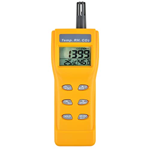 CO2 Meter Portable CO2 Monitor 9999ppm Carbon Dioxide Detector NDIR CO2 Sensor Air Quality Tester for Carbon Dioxide Humidity and Temperature