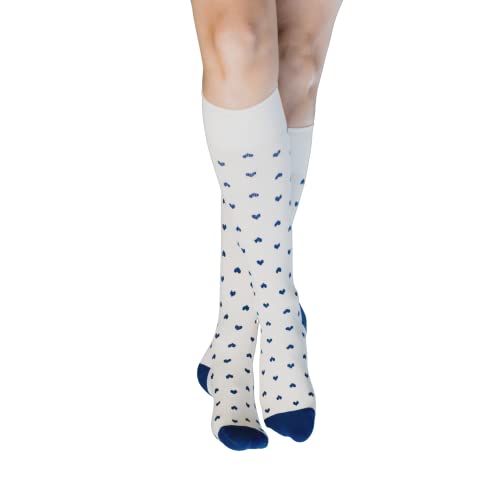 Image of Rejuva Women's Heart Pattern Knee High 15-20 mmHg Graduated Compression Socks