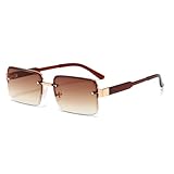 QGGNMGT Gafas de sol vintage rectangulares para mujer, ovaladas, para hombre y mujer (4)