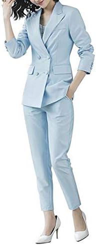 Amazon Co Jp 女性のオフィスレディーパンツスーツの Olブレザースーツジャケットと足首の長さのズボン赤2枚セットスーツ Color ファッション