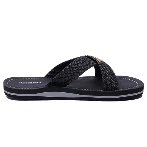 Harssidanzar Men Cross Slide Sandals Slip on Comfortable Lightweight Summer Slipper Shoes For Indoor and Outdoor Quick-Dry KM229US4