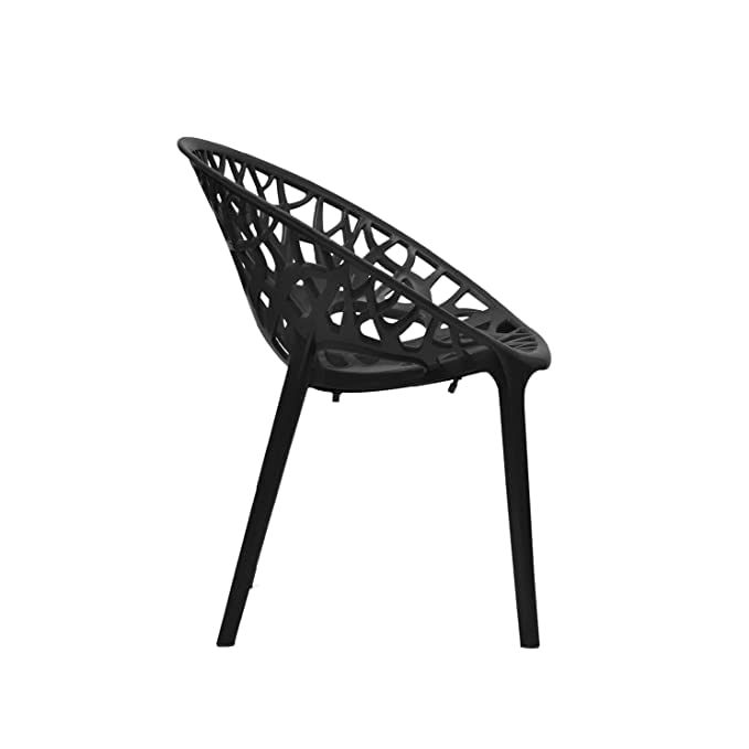 Image of SkyGlamour Neelkamal Crystal Plastic Chair|Chairs for Home, Garden, Balcony & Patio Durable Indoor &Outdoor (Color: Black; Pack of 1