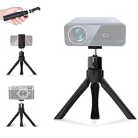 YUJUVI Beamer Ständer Projektor Mini Tischstativ mit 1/4’’ Schraube und Telefonhalterung Mini Tripod Beamer Stativ Projektorständer für Kamera, Mini Beamer, Webcam, Handys